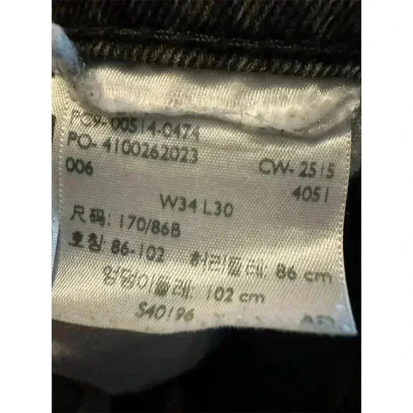 Levi's Men's Straight Jeans Size 34 Black Dark Wash 5-Pocket Style R red tab - Picture 7 of 8